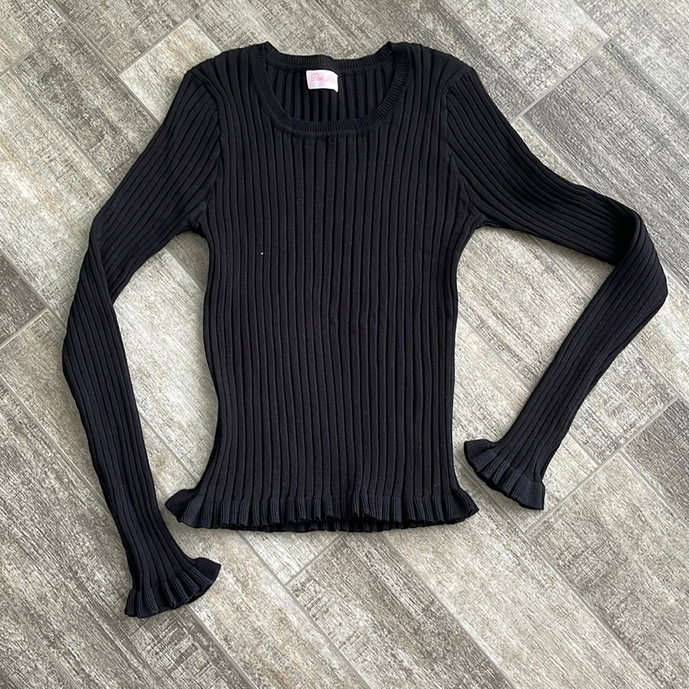 Pink Lily Ribbed long sleeve top